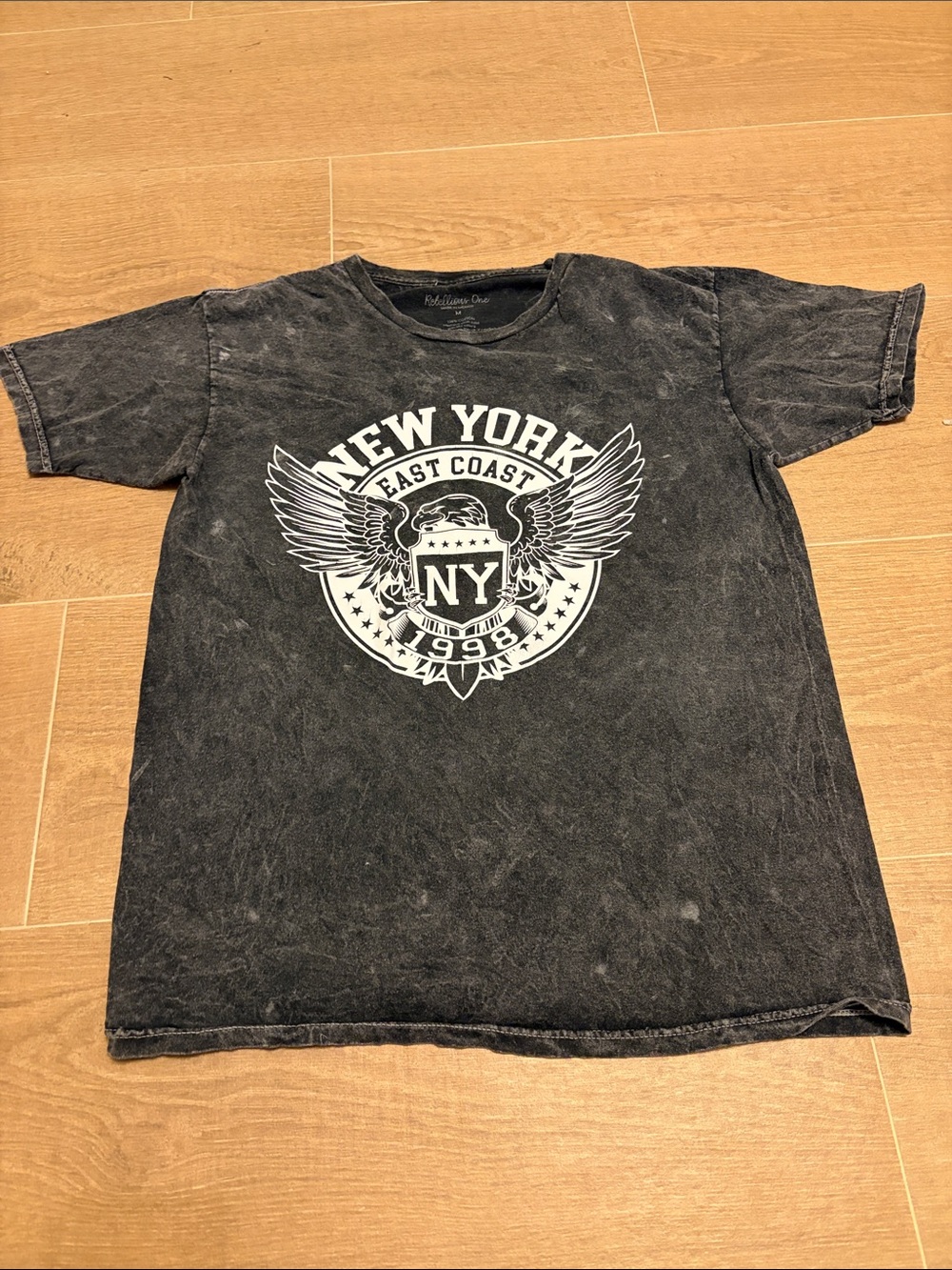 Rebellious One Black Vintage Wash New York East Coast Graphic Tee